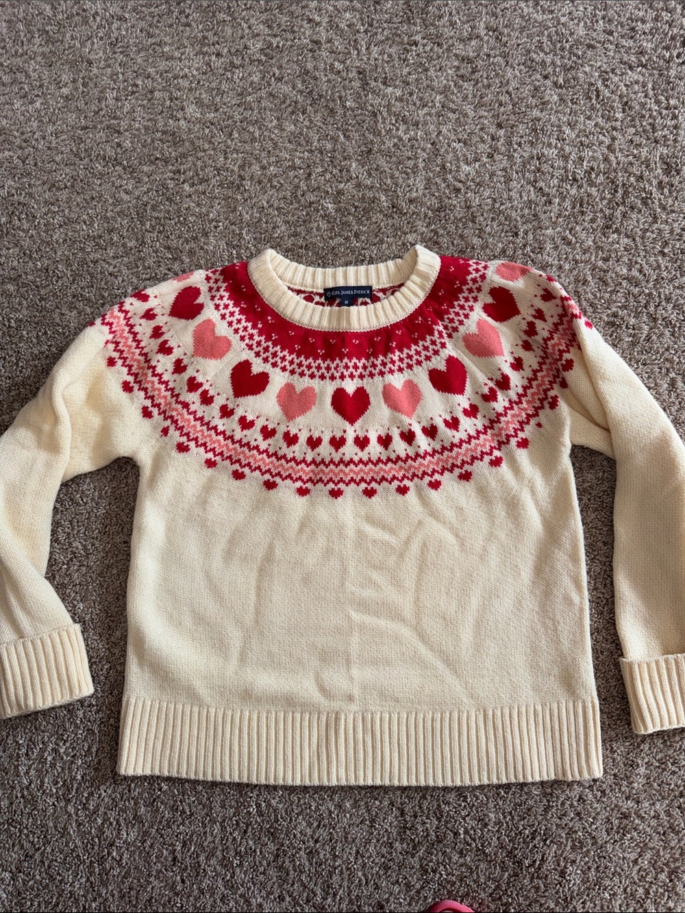 Kiel James Patrick Valentine’s Day ivory sweater size medium